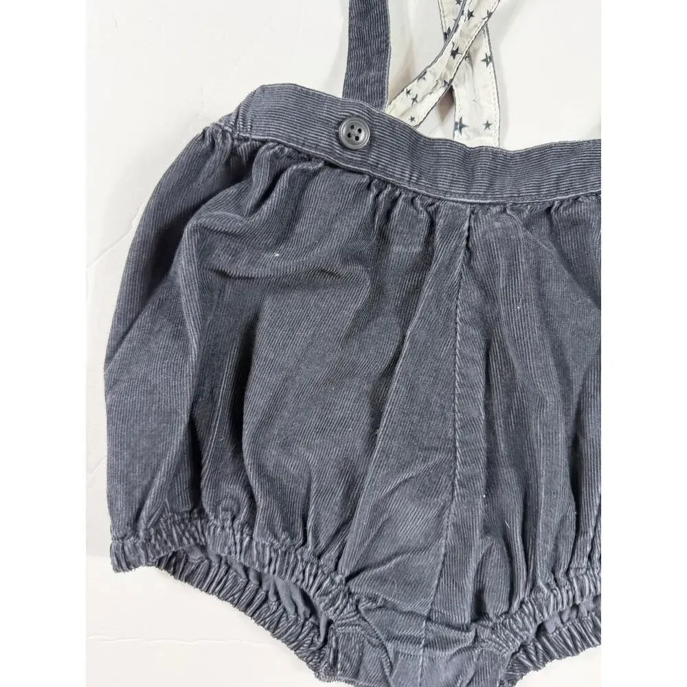 NEW OshKosh B’gosh Baby Corduroy Suspender Bubble Bloomers Gray 18 Months